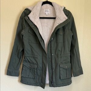 Market & Spruce Green Utility Jacket Size: XS